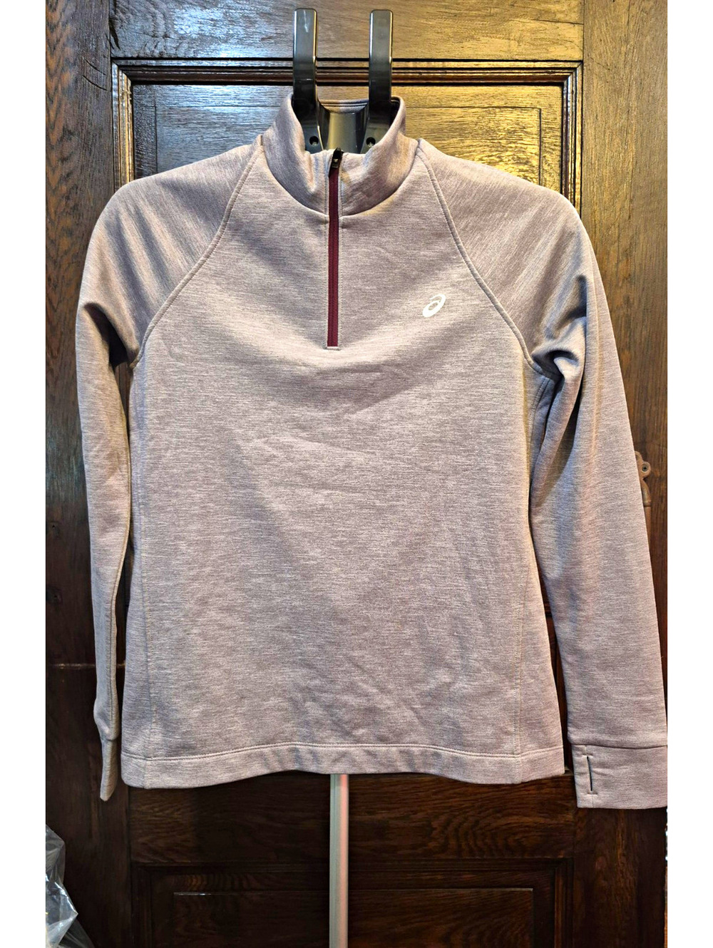 ASICS 1/4 Zip Mock Neck Long Sleeve Pullover S light purple